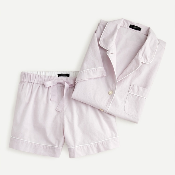 New! J. Crew sz Large L Short-Sleeve Cotton Poplin Pajama Set NWT - Picture 1 of 16